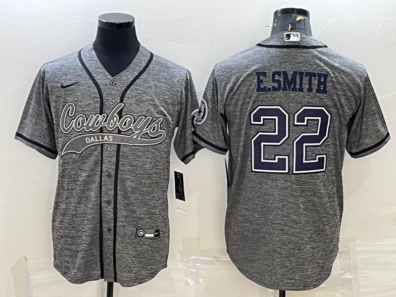 Men Dallas Cowboys #22 Esmith Grey hemp ash 2022 Nike Co branded NFL Jerseys->dallas cowboys->NFL Jersey